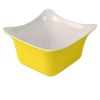 Rauwkost-saladeschaal Fleur Crock melamine geel-wit